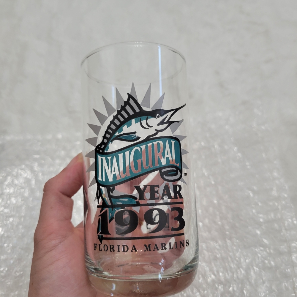 MLB Florida Marlins Inaugural Year Glass - Black, Teal, Gray